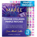 MAREE Marine Collagen Star Pimple Patches – Hydrocolloid Acne Patches with Salicylic Acid, Tea Tree & Centella, 72 Cute Star Shapes