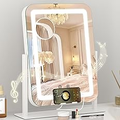 Dripex 5-in-1 Lighted Vanity Mirror with Bluetooth Speaker & 10X Magnification